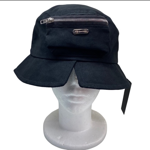 STEVE MADDEN Women’s Black Canvas Bucket Hat - Picture 1 of 6